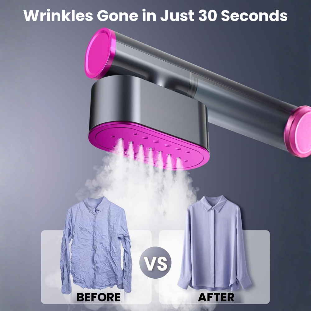Noce Iron removes wrinkles in just 30 seconds, before and after