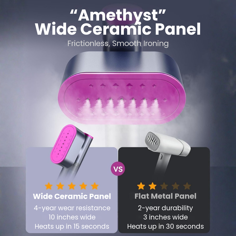 Noce Iron Amethyst wide ceramic panel heats up in 15 seconds