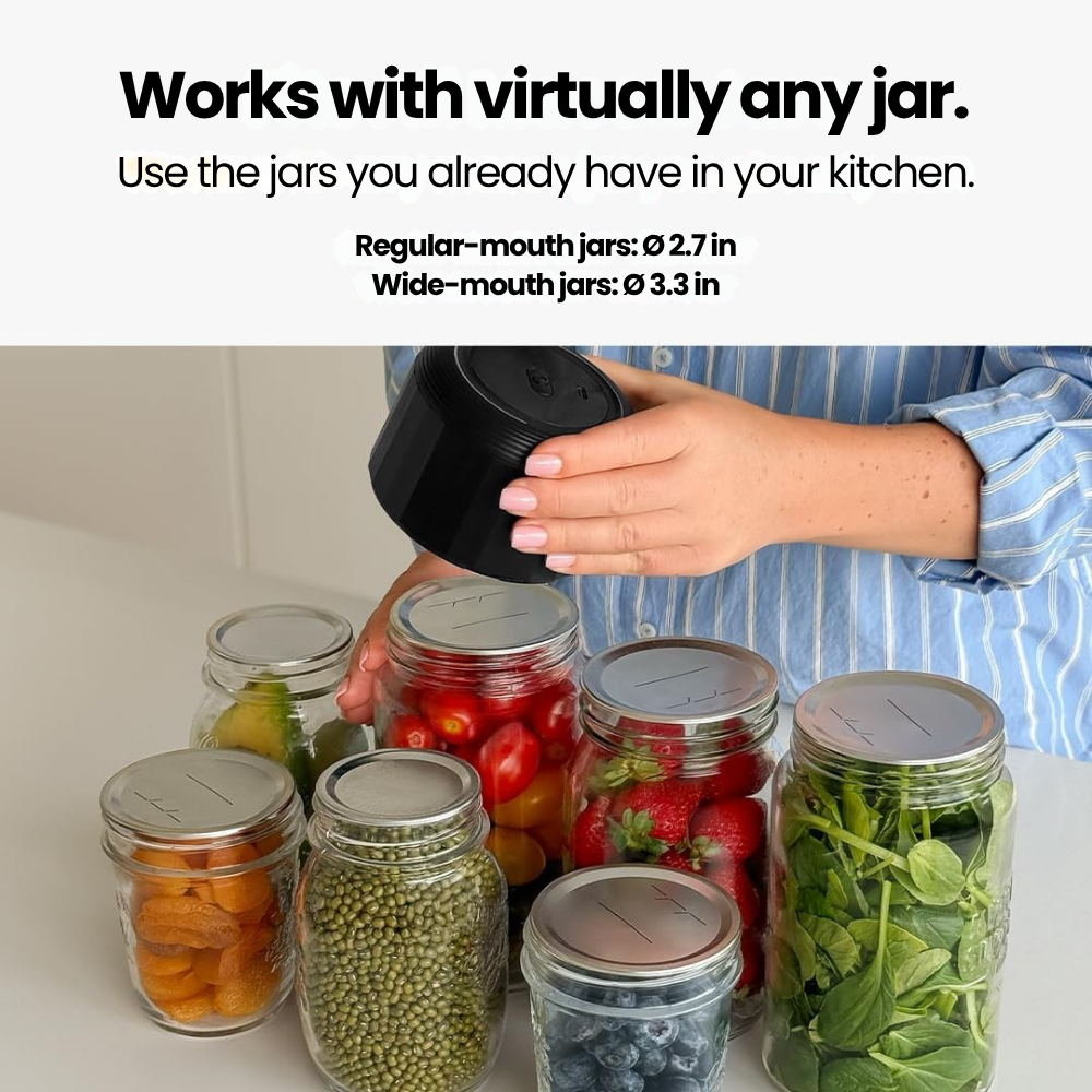 Noce Jar fits regular-mouth 2.7 inch and wide-mouth 3.3 inch jars