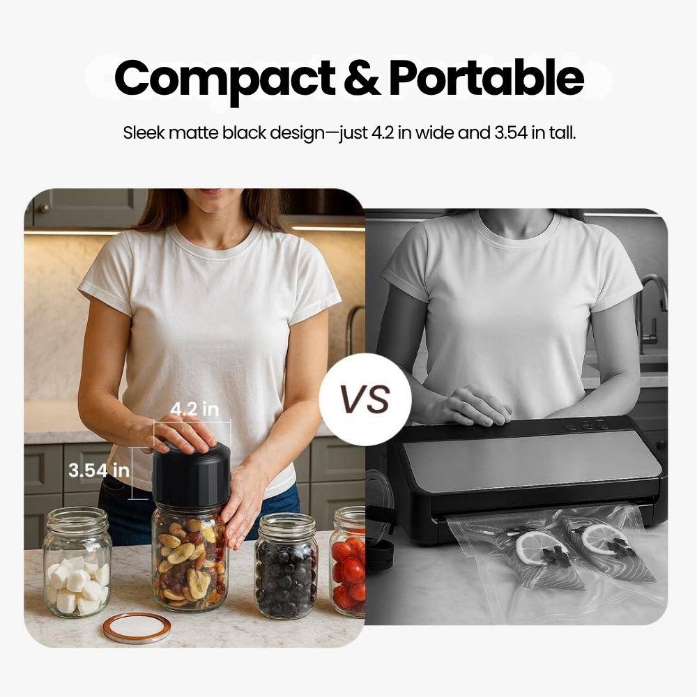 Noce Jar compact matte black body, 4.2 by 3.54 inches
