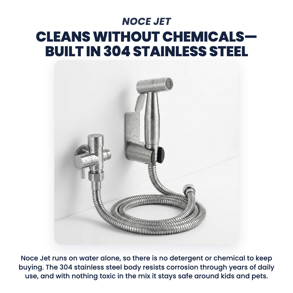 Noce Jet 304 stainless steel body, cleans without chemicals