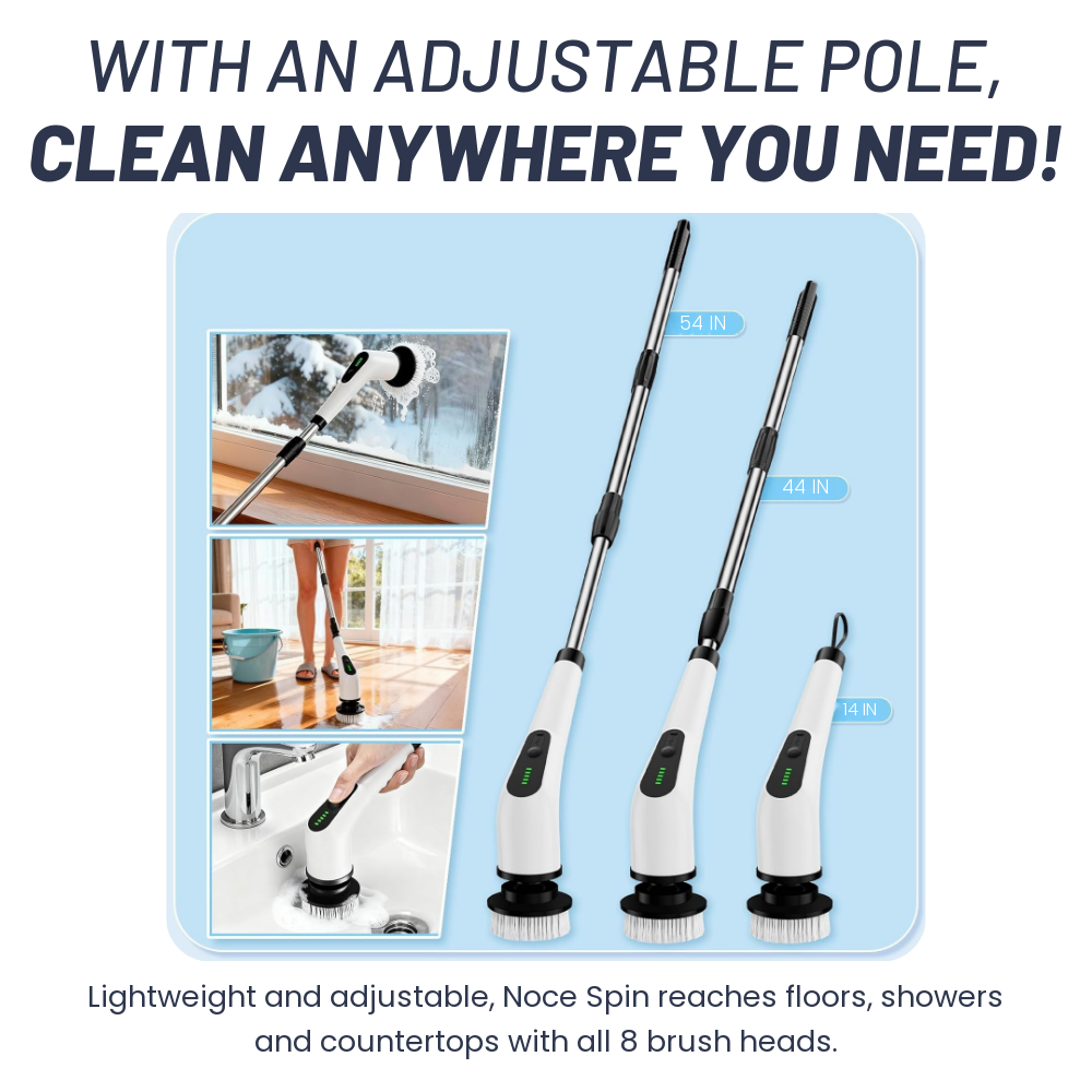 Noce Spin adjustable pole at 54, 44 and 14 inches